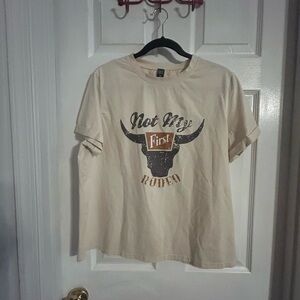 Beige Graphic Short Sleeve Tee